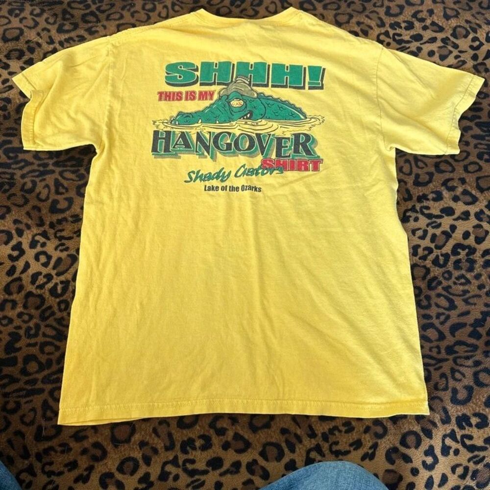 Yellow vintage 90s Shady Oaters Lake of the Ozarks Hangover Shirt